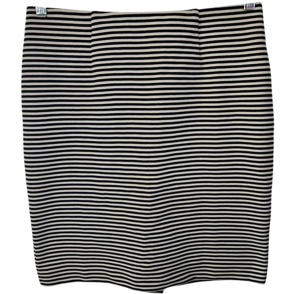 J.Jill Black & White Stripped Stretch Skirt Size Small